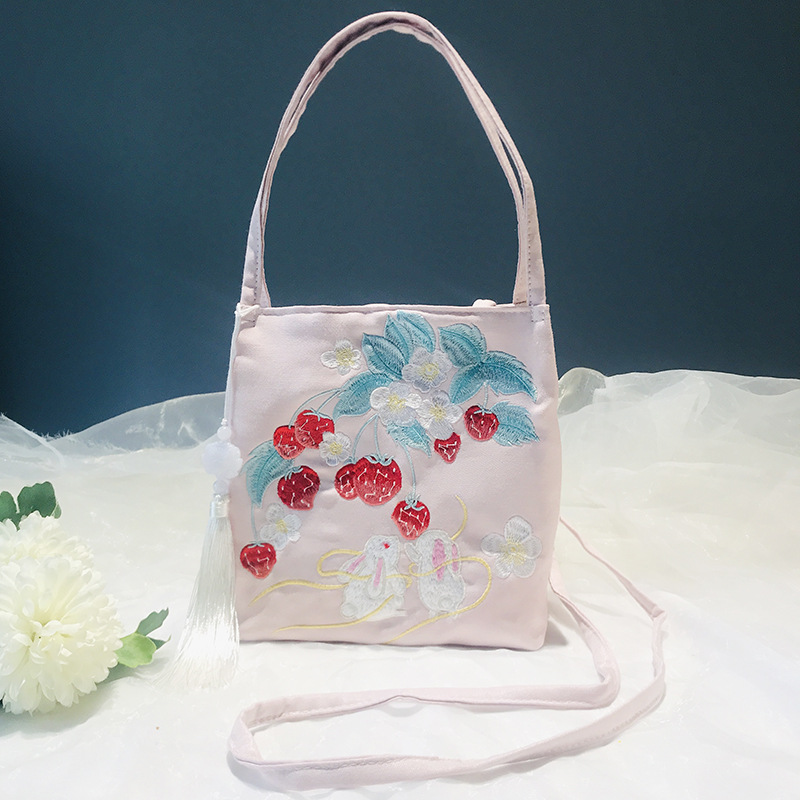 Antieke stijl literaire Hanfu tas, Chinese stijl een schouder bedrukte Hanfu tas, Crossbody Fairy kleine frisse stoffen tas, kleine vierkante tas_voghion.com