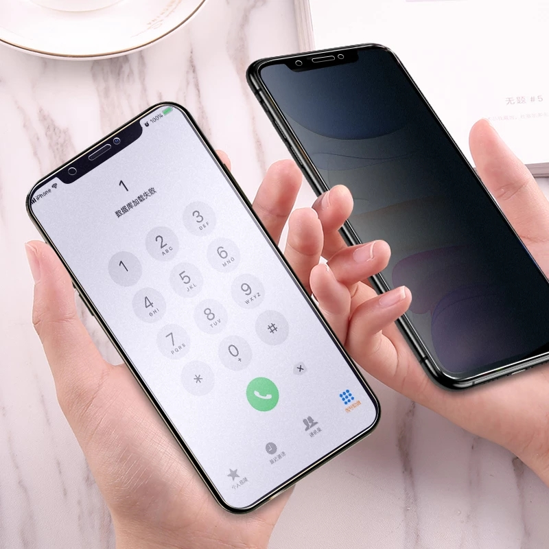 Protector de ecran mat anti-spionaj pentru iPhone 12 11 Pro Max Mini X XR XS Folie ceramică de confidențialitate pentru 13 Pro Max 6 7 8 Plus fără_voghion.com