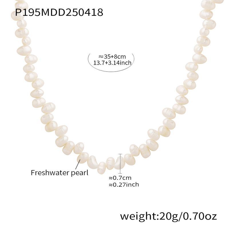Baroque Style Freshwater Pearl Necklace For Women, Handcrafted Beaded Elegant Choker With Titanium Steel Pendant Handmade Beaded Light Luxury Necklace_voghion.com