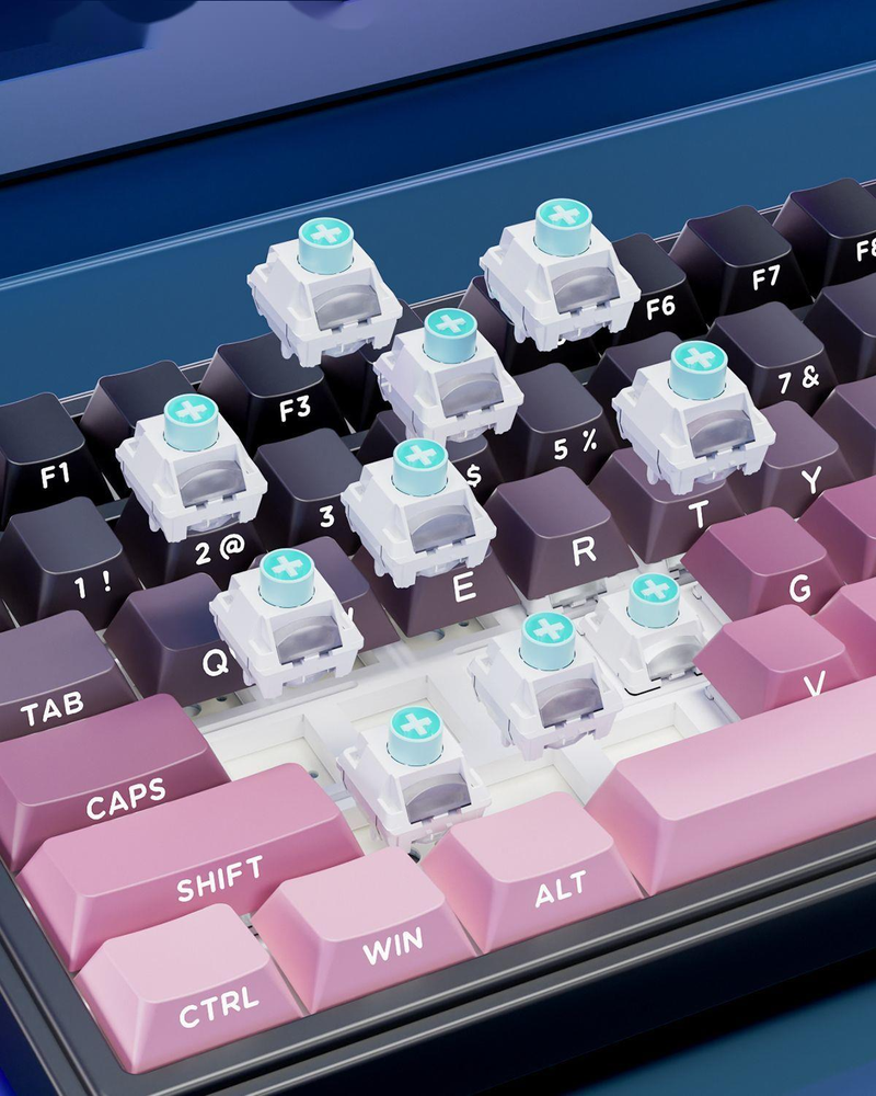 third Mock Examination Wireless Mechanical Keyboard Bluetooth RGB Lamp Hot Plug Female High Beauty Mahjong_voghion.com