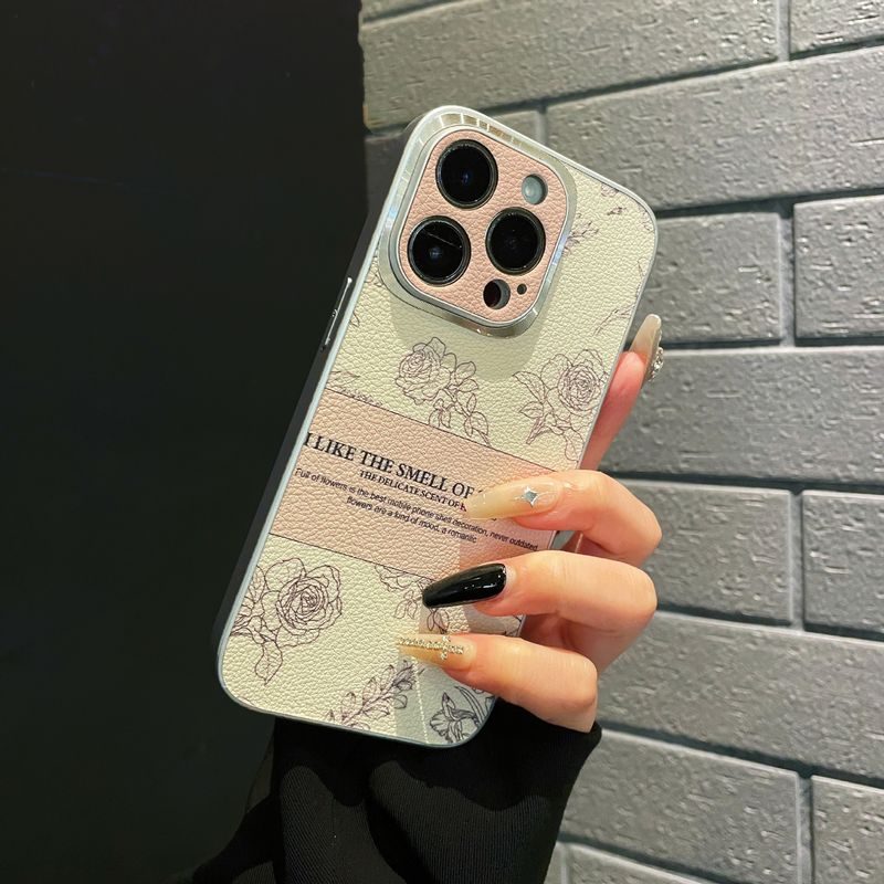 TechGlobe Compatible With 17 Pro Max Leather Texture Phone Case Sketch Rose Flower Pura 70 Pro+ Niche Embossed Protective_voghion.com