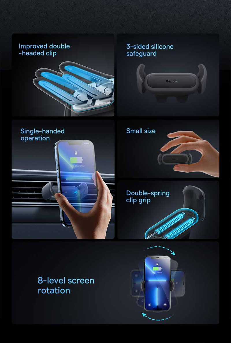 Baseus Autotelefonhalter für Universal-Handyhalter-Ständer Autotelefonständer für Auto-Luftauslasshalterung Auto-Handy-Unterstützung_voghion.com