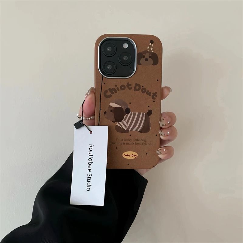 TechGlobe Sleep Cap Cane Bassotto Compatibile con iPhone 16 Pro Max Telefono 15 Foro Grande 14 Alta Estetica 13 Custodia Morbida 12_voghion.com