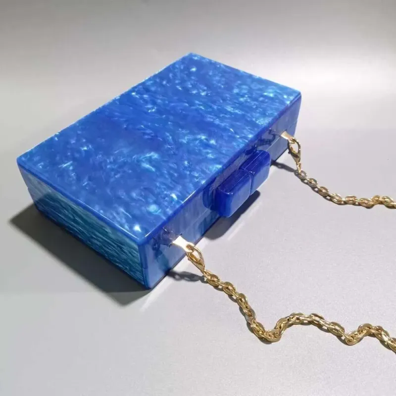 Women's New Pearlescent Acrylic Evening Bag Single Shoulder Crossbody Wedding Banquet Clutch_voghion.com