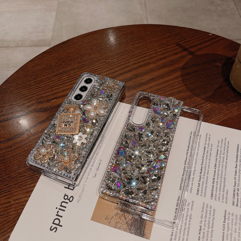 Étui de téléphone portable pour Samsung Z Fold5, nouvelle housse de protection pliable en strass de luxe zFold4, pliable haut de gamme_voghion.com