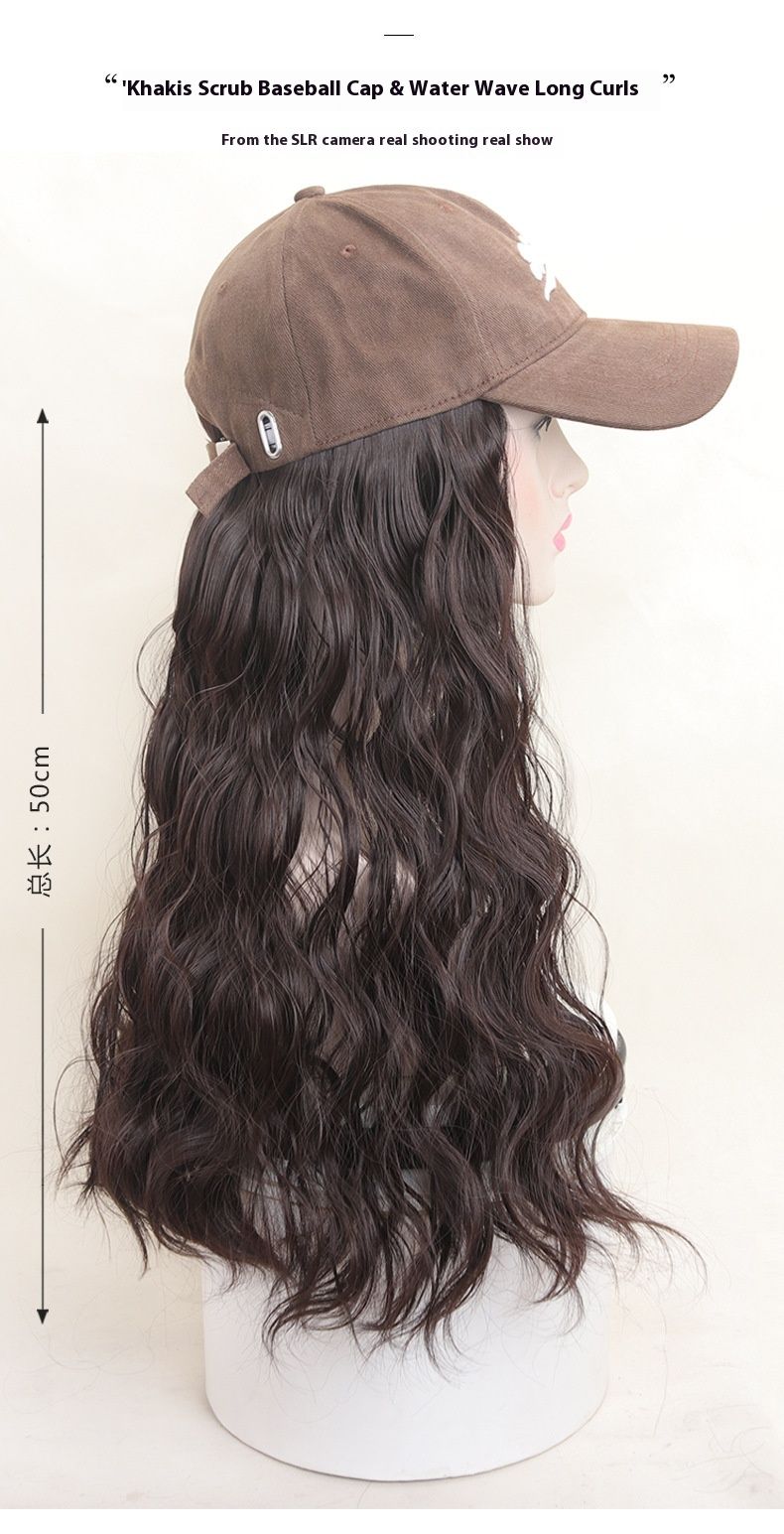 Cappello Parrucca Integrato Aggiornamento Simulazione Capelli Alla Moda Pigro Lana Rotolo Berretto da Baseball Tesa Ingrandita Berretto a Becco d'Anatra Parrucca_voghion.com