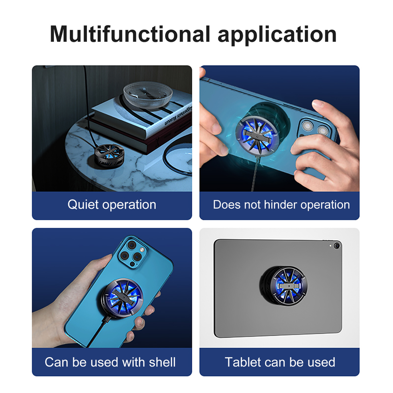 Kunjiuyou Phone Cooler Magnetic Semiconductor Refrigeration Universal Quick Cooling Mobile Phone Tablet Cooling Fan For Gaming-Black_voghion.com