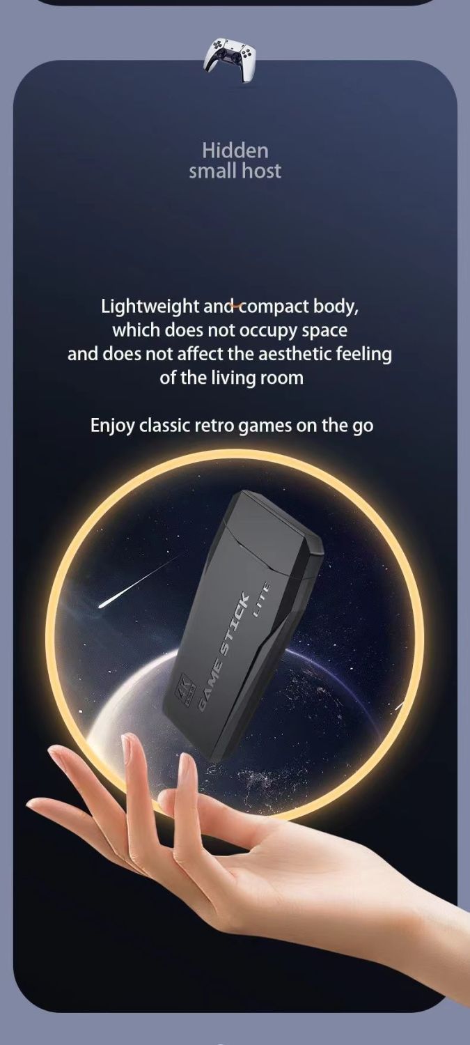 2024 New Home Console with TV 3D Classic Nostalgic Arcade Game HD 4k Wireless Childhood Duo_voghion.com