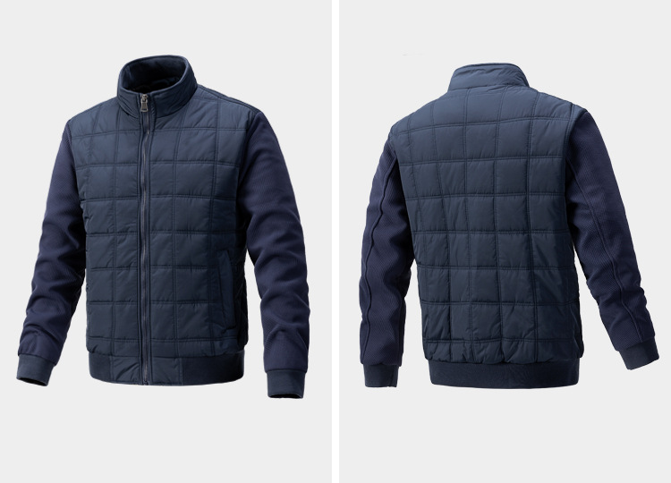 Veste à carreaux 2024 avec manches tricotées, pour vêtements décontractés pour hommes de grande rue, veste d'automne et d'hiver_voghion.com
