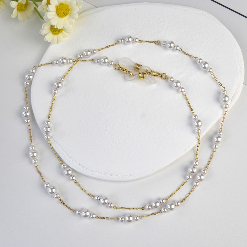 Perlenbrillenkette für Damen, rutschfeste High-End-Mode, Nischen-Persönlichkeitsmaskenkette, Schmuck_voghion.com