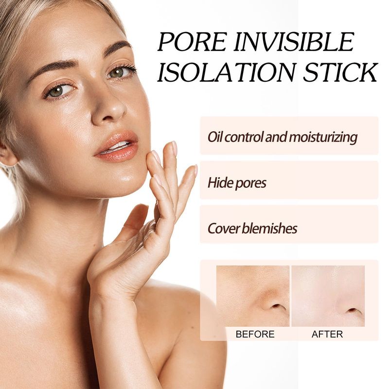 EELHOE poriënisolatiestick, egale huidskleur, hydraterende, onzichtbare poriënconcealer, waterdicht en zweetbestendig, zijdezacht en verwijdert make-up niet_voghion.com
