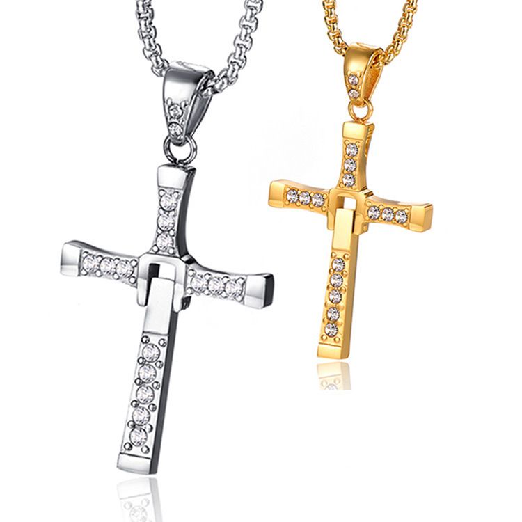 Set di gioielli da uomo, moda, vendita calda, personalità hip hop, collana con ciondolo singolo intarsiato con zirconi micro_voghion.com