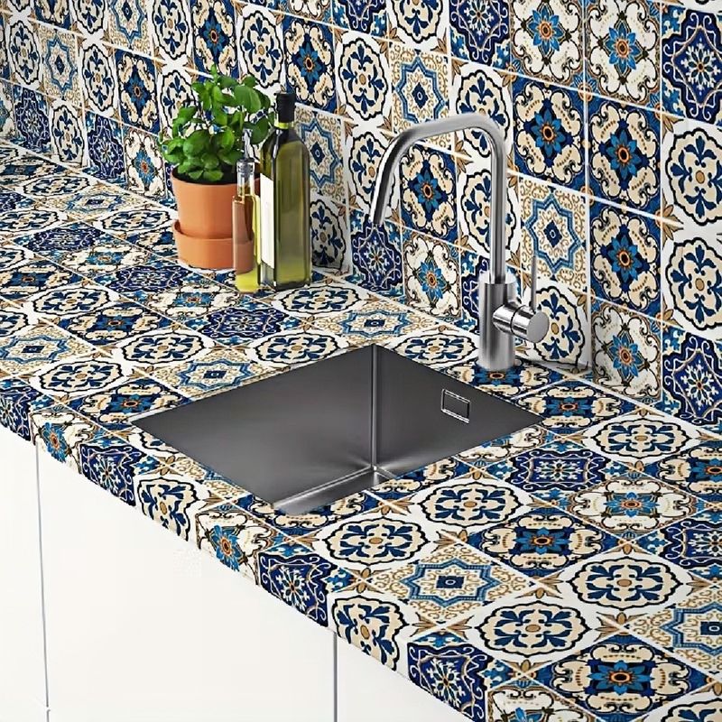 Amerikanischen Stil Plaid Tapete Küche Öl-proof Wasserdicht Aufkleber Schlafzimmer Wohnzimmer Hintergrund Wand Verdickt_voghion.com