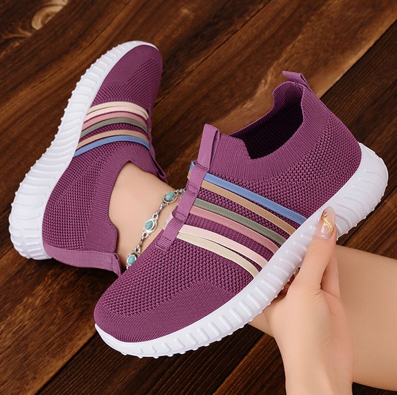 Scarpe da donna e da donna, scarpe casual di grandi dimensioni, scarpe pigre con un pedale, scarpe singole traspiranti in tessuto Fly_voghion.com