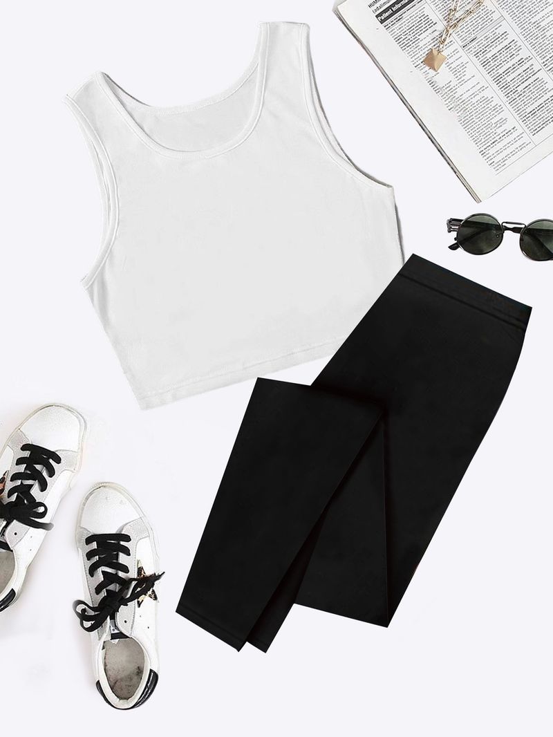 Mode alle-spiel kleine weste leggings anzug_voghion.com
