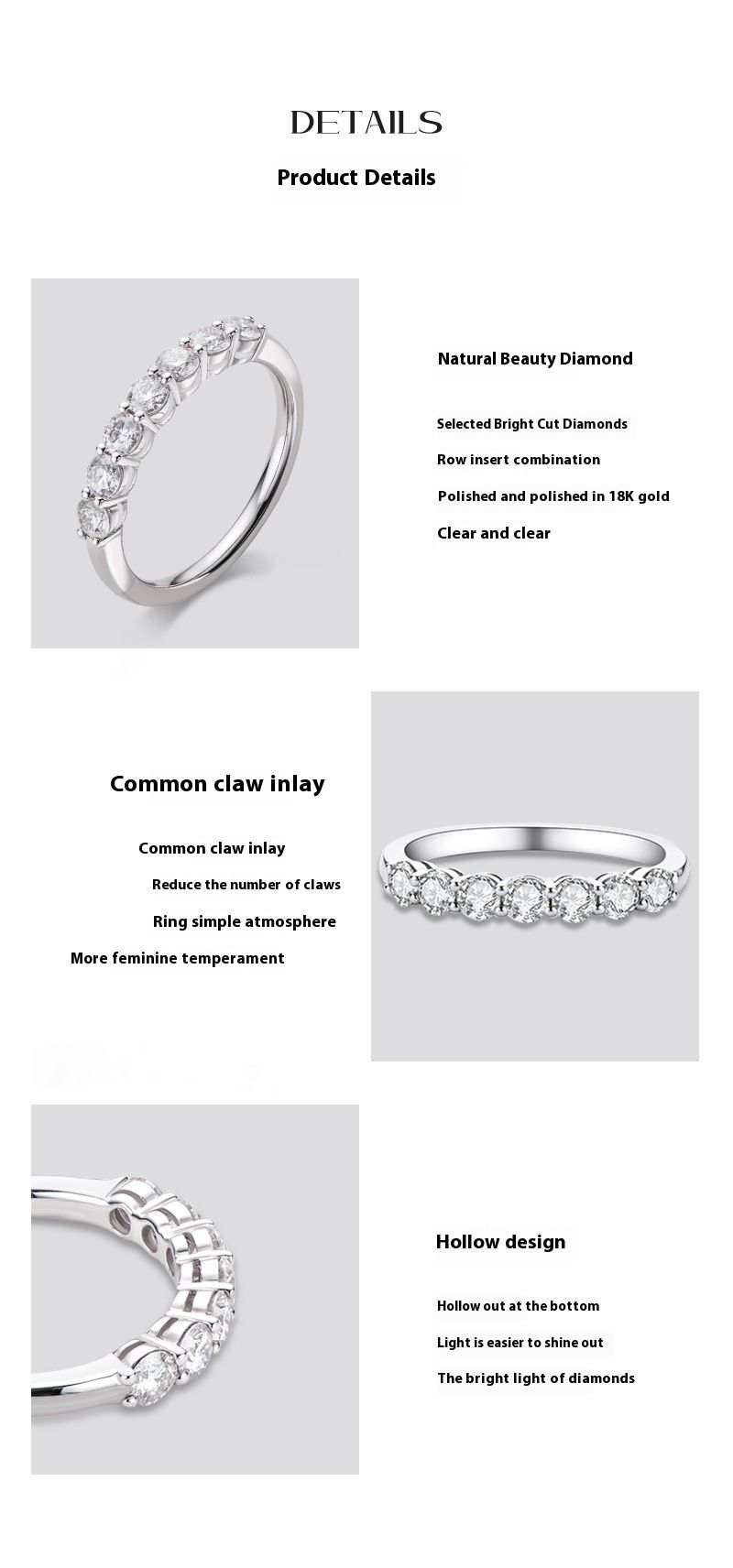 Anello alla moda in stile Instagram con celebrità di Internet, pietra Mosang femminile, sensazione di lusso di nicchia, fila di sette stelle in argento puro_voghion.com