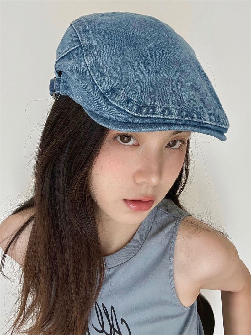 Retro cowboy forward cap adjustable big head circumference fashionable versatile duckbill hat tide_voghion.com
