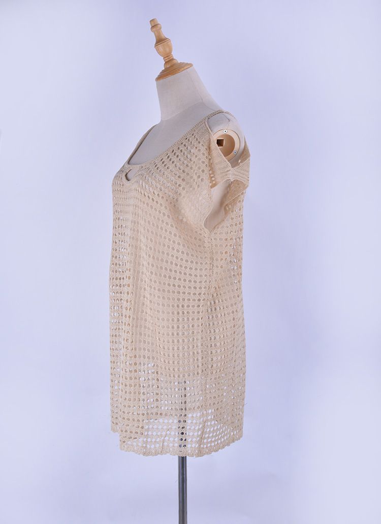 Damenbekleidung, sexy, schulterfrei, aus Spitze gestrickt, Strandüberzug, Badeanzug, Bikini-Wickeltuch – leicht, atmungsaktiv, für Urlaub, Poolparty, Strandausflug_voghion.com