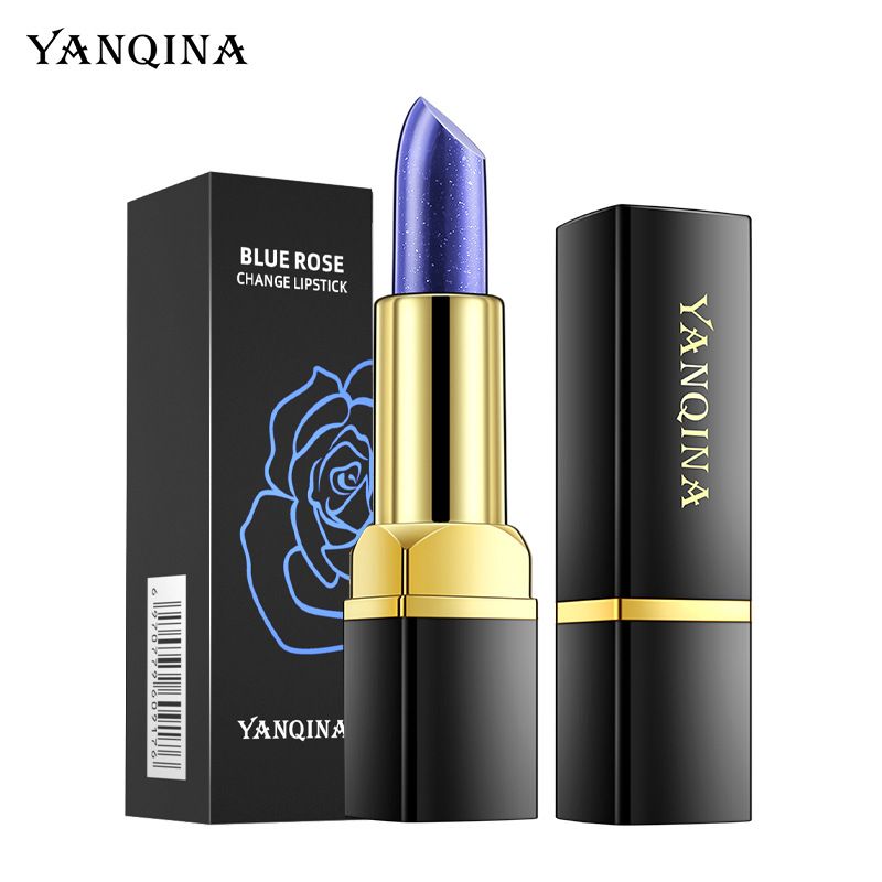 Lápiz labial YANQINA Blue Enchantress que cambia de color, bálsamo labial hidratante, antiadherente, resistente al agua, maquillaje que no se desvanece._voghion.com