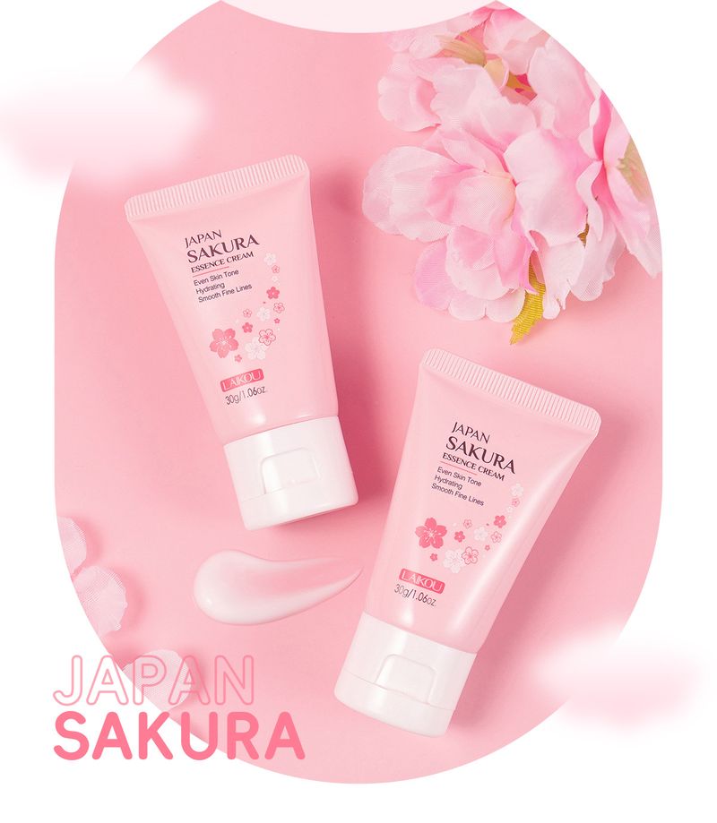LAIKOU Japanese Sakura Moisturizing Essence Cream 30g Hydrating Care Face Moisturizer Cream_voghion.com
