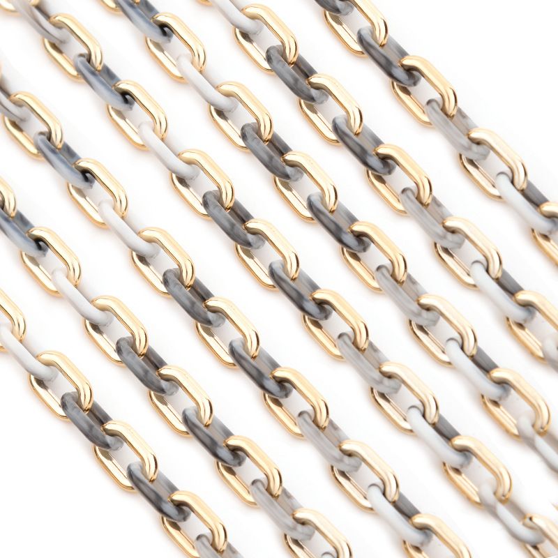 Collana in acrilico con cerchio liscio versatile INS, moda fai da te, catena per maschera staccabile, accessori per gioielli_voghion.com