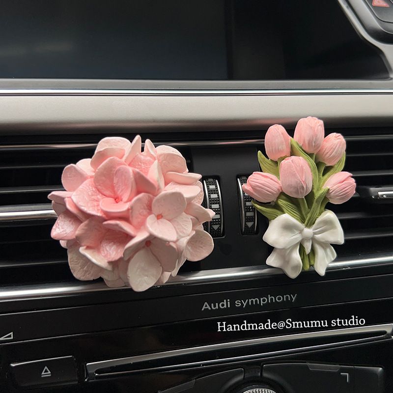 Pink Embroidered Ball Float Carrying Aromatherapy Stones Girls, Interior Accessories For Cars, Air Vents, Instagram_voghion.com