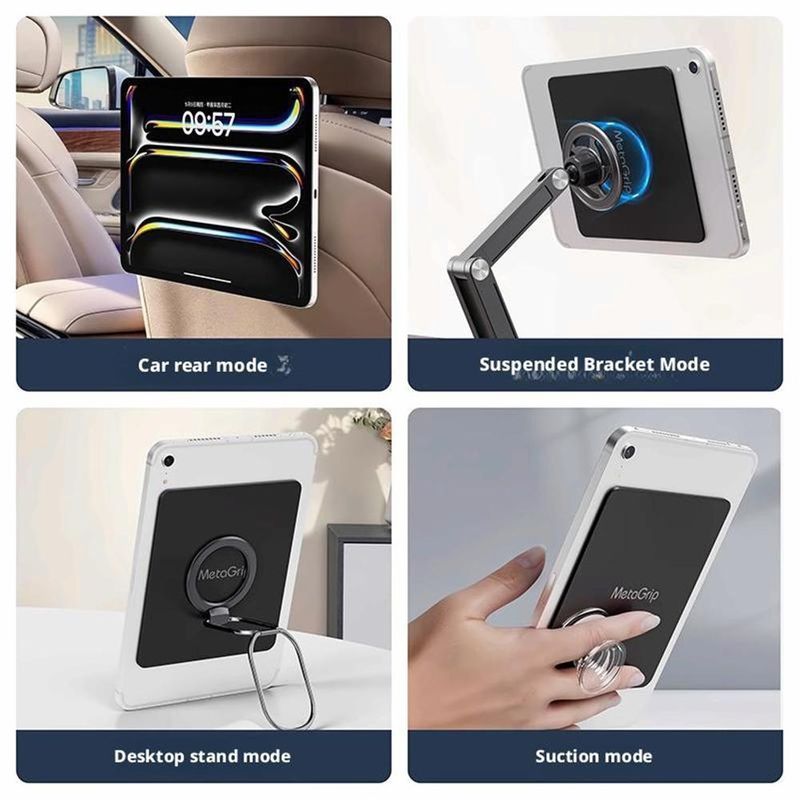 Universal Magnetic Adhesive Stand Plate IPad/Tablet Hands-Free Holder With Stro Sticky For Reading, Watching And_voghion.com