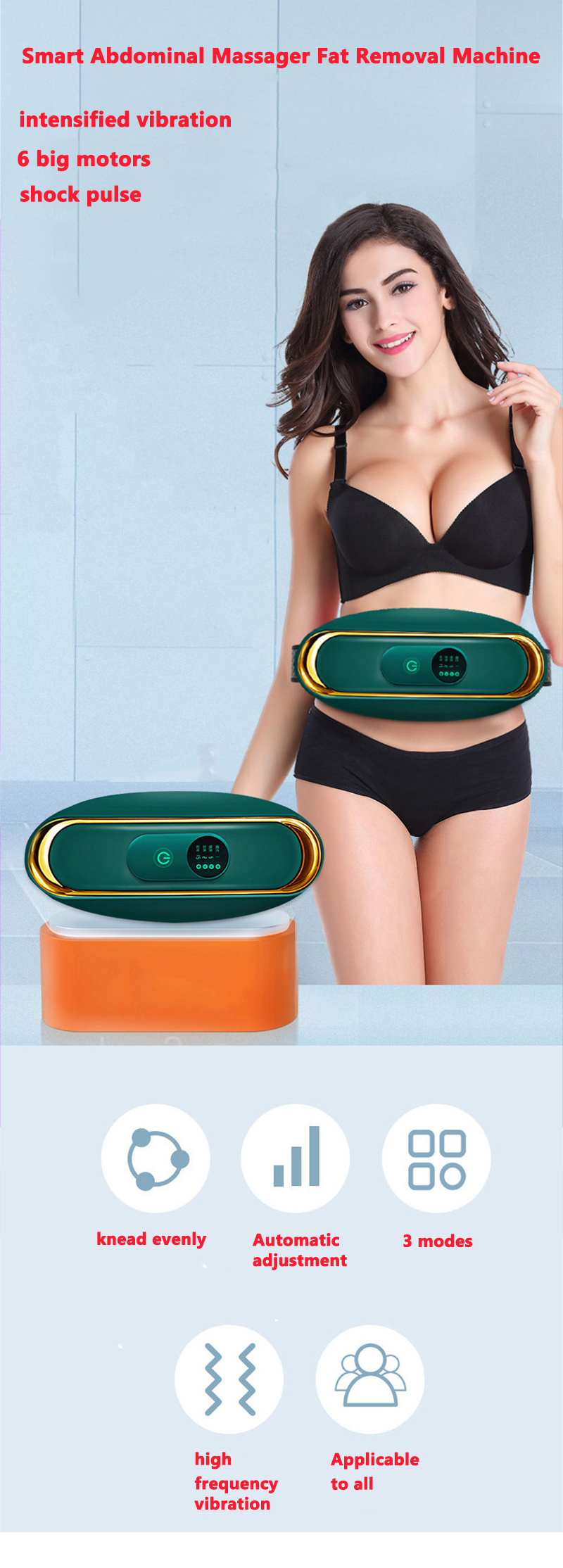 Cintura dimagrante elettrica EMS, vibrazione a impulsi, addominali, cellulite, brucia grassi, pancia, schiena, massaggio, bellezza e salute_voghion.com