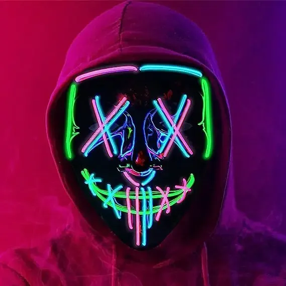 Led Mask Halloween Carnival Christmas Masquerade Party Night Club Luminous Movie Theme Mask The Purge Glowing Cosplay Mask_voghion.com