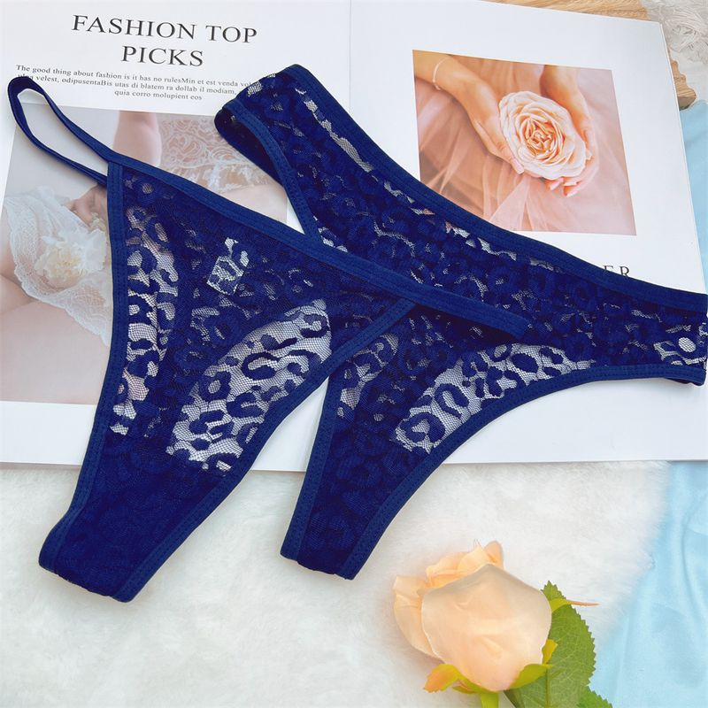 Women's Intimates Leopard Print Sexy Temptation Hollow Lace Women's Thong Ultra Thin Briefs Comfortable Hip Lift_voghion.com