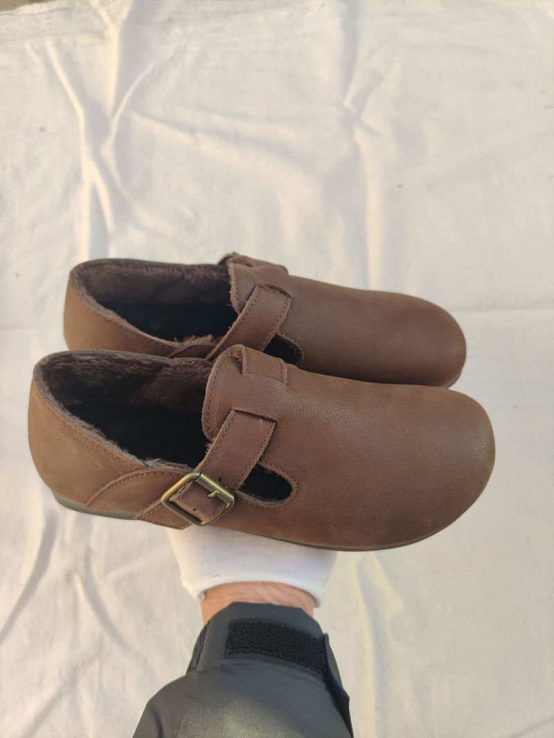 Scarpe casual da donna in vera pelle con punta rotonda, stile New Forest, estive 2025, pigre e piatte, modello primo strato, 2106-3_voghion.com
