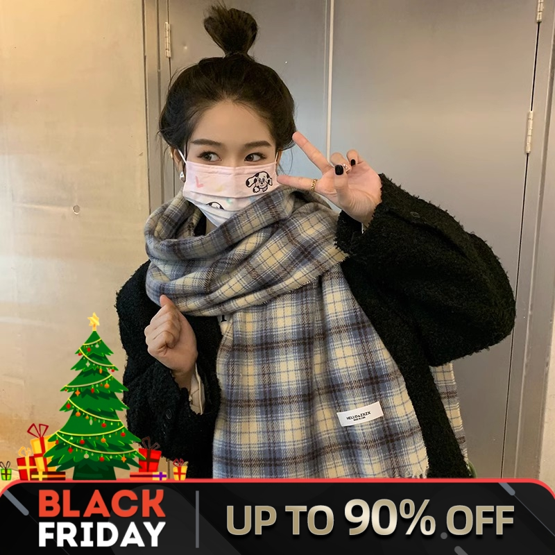 Designer-Modelle, Temperament, Trend, Pendler, Persönlichkeit, lässig, Damen, Weihnachtsdruck, mehrfarbig, warm, Herbst- und Winterschal, Schal_voghion.com