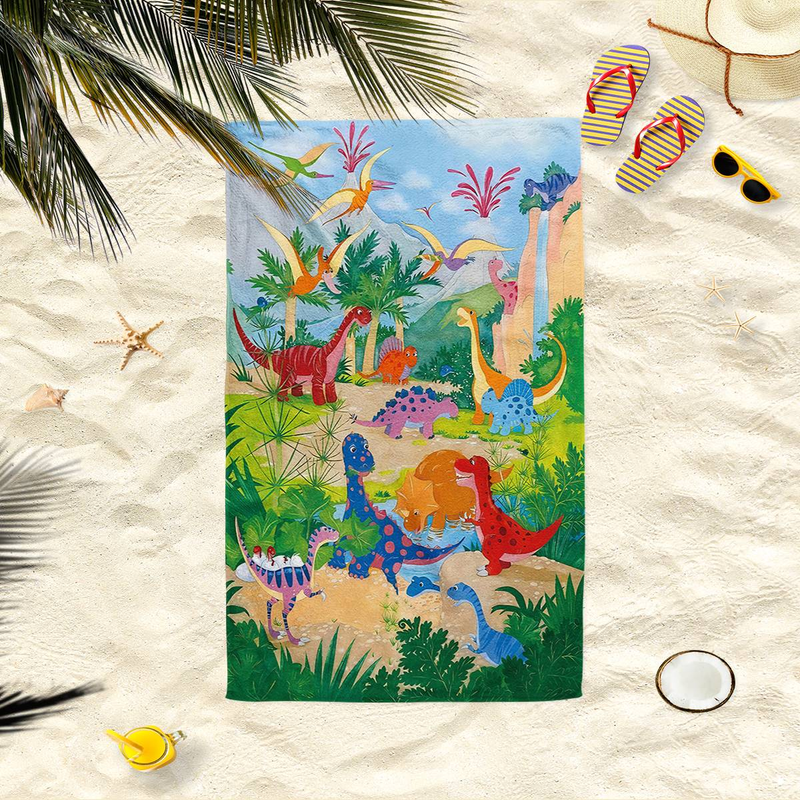 Dinozauru rotaļlietas, mīksti un īpaši absorbējoši viegli vannas dvieļi, piemēroti mugursomām, pārgājieniem, fitnesam, pludmalei, jogai_voghion.com