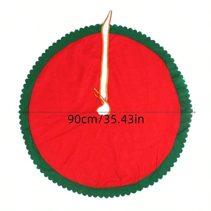 1 buc. Fustă de brad de Crăciun, șorț de jos pentru brad de Crăciun, margine verde, covoraș de podea, magazin de acasă, decorațiuni pentru petrecere de Crăciun_voghion.com