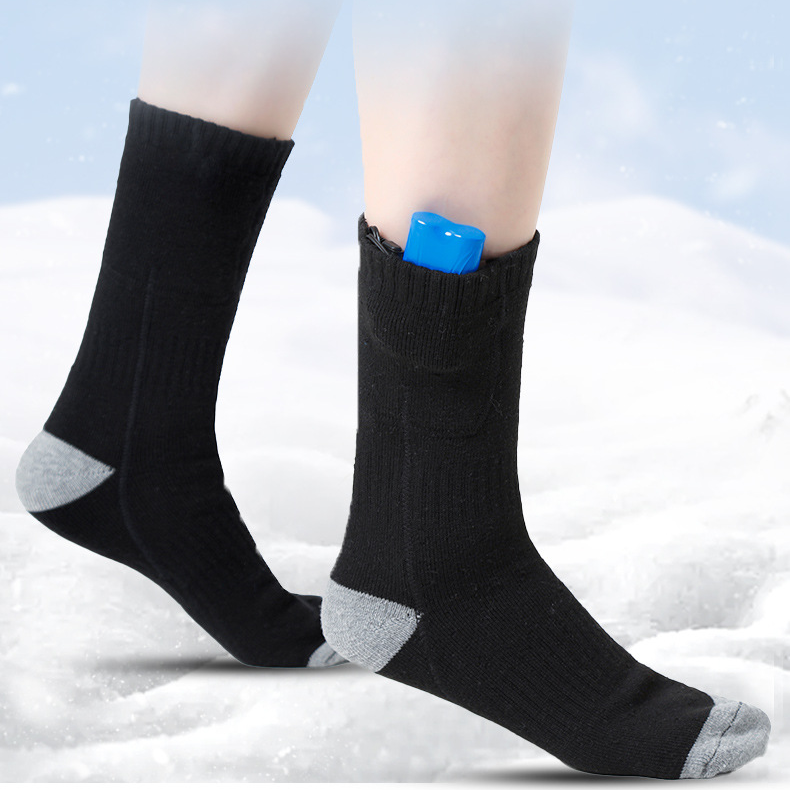 Calcetines térmicos de invierno, calcetines térmicos eléctricos para hombre y mujer, calcetines térmicos de esquí, calcetines largos de tubo cálido para pies, calcetines térmicos con carga_voghion.com