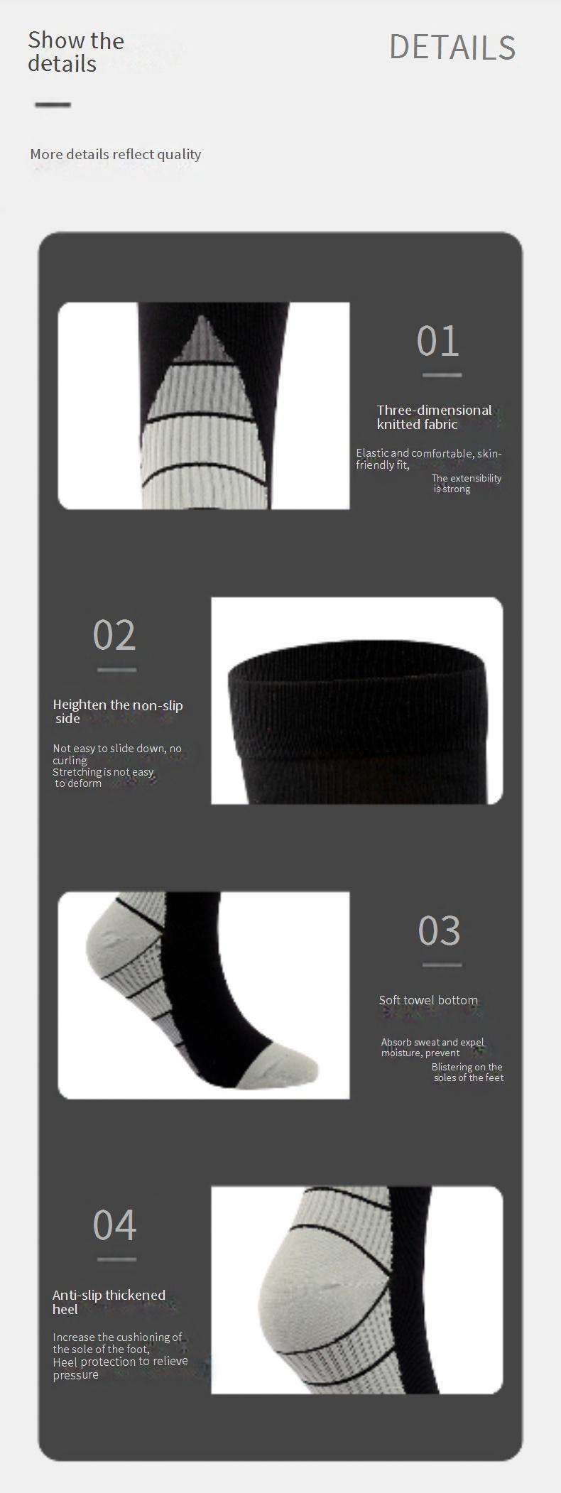 Sportcompressiekousen Veneuze elastische drukkousen Basketbal fietssokken voor heren en dames_voghion.com