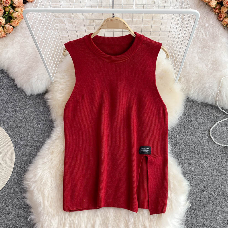 Abbigliamento da donna, primavera e autunno, abito a maniche lunghe, camicia bianca, maglione, gilet, camicia a maglia larga, abito a due pezzi per donna_voghion.com