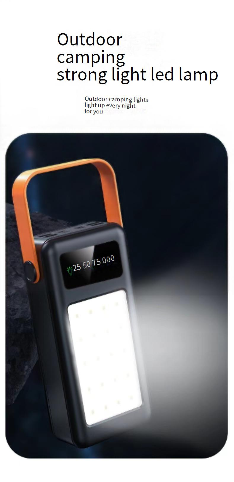 Power Bank Élő közvetítés Kültéri Kempinglámpa Beépített Vezetékkel 100000 mAh-s Power Bank Nagy Kapacitású Gyors Töltésű Mobil Tápellátás_voghion.com