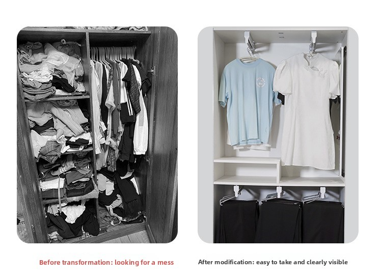 55cm Top-Mounted Extendable Closet Rod - Pull-Out Hanging Rail For Wardrobe Organization_voghion.com
