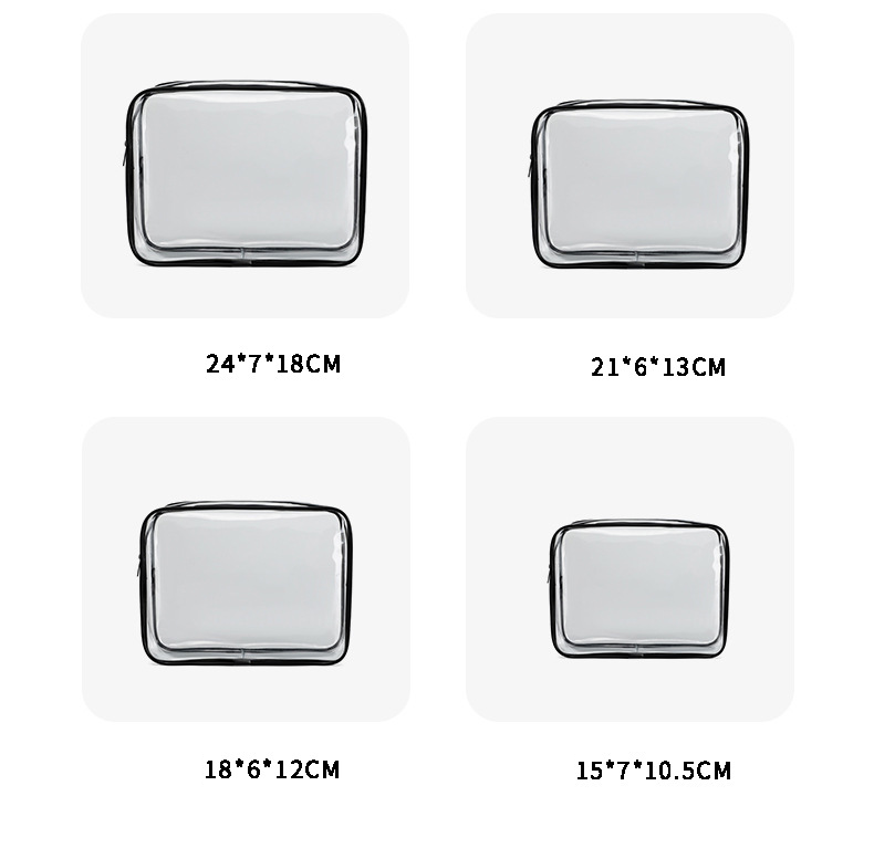 Borse portaoggetti in PVC trasparente spesso, borsa portaoggetti per articoli da toeletta, borsa porta cosmetici da viaggio portatile impermeabile, quattro pezzi, borsa portaoggetti per il nuoto_voghion.com