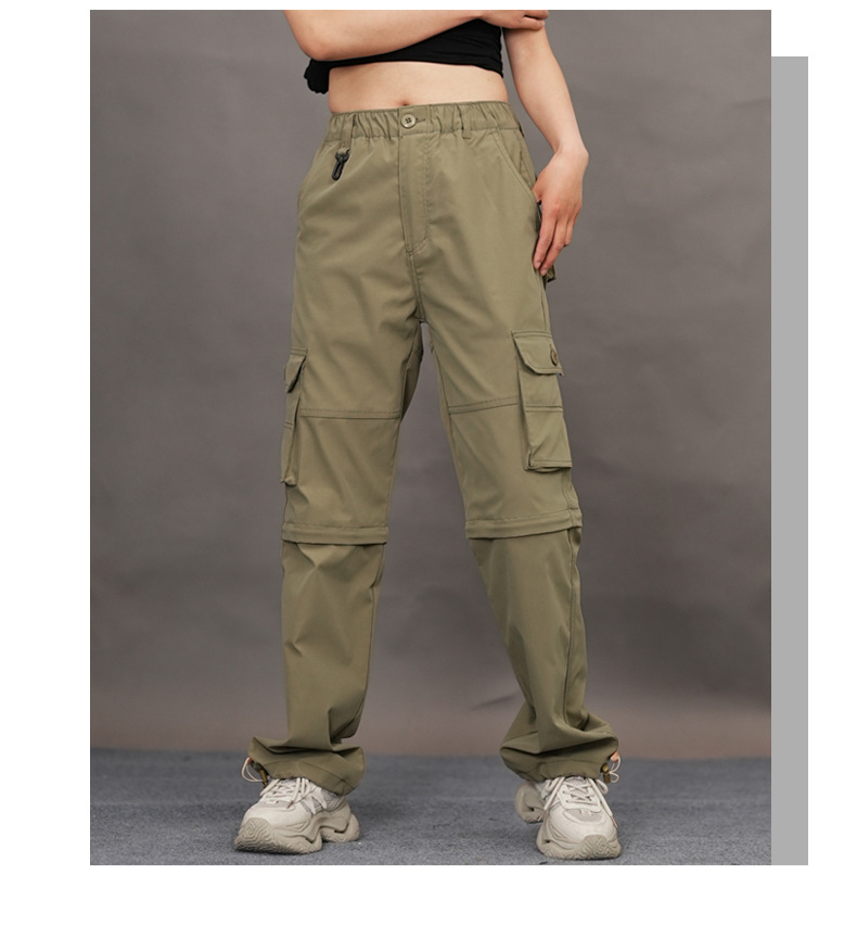Snel drogende zomerbroek voor buiten, dunne functionele overall voor dames met meerdere zakken, afneembare bergstretchbroek voor heren en dames._voghion.com