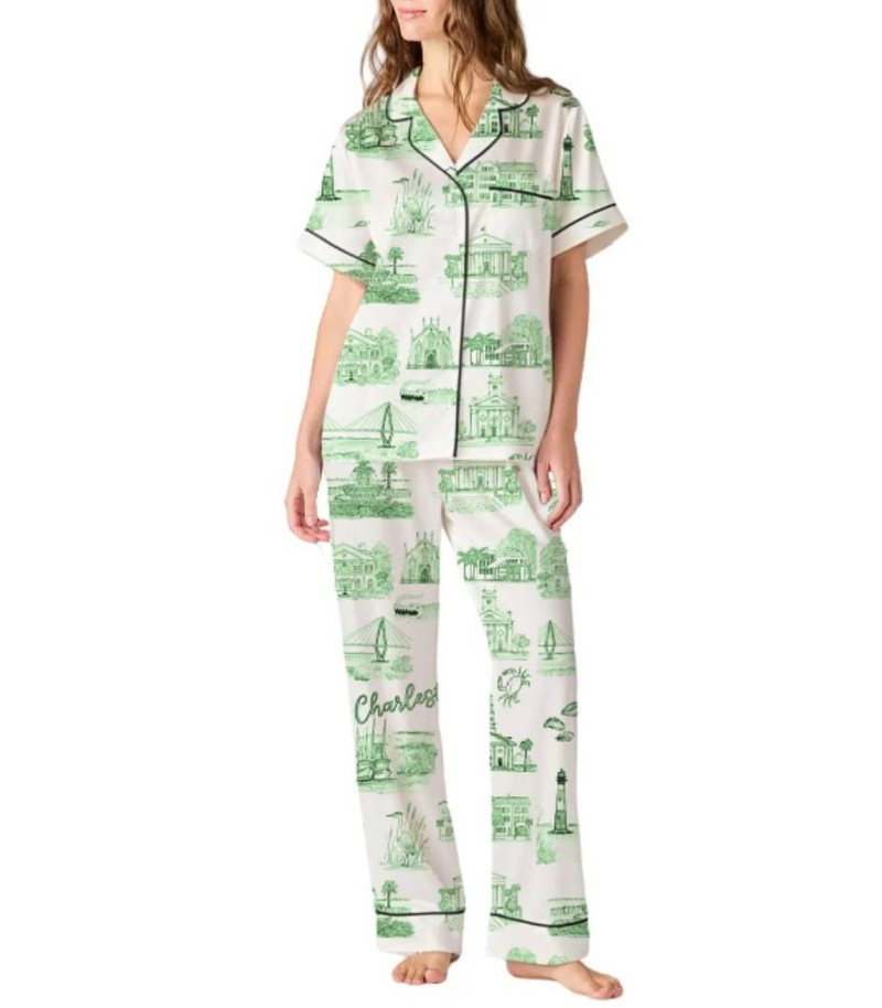 Women's Long Sleeve Printed Pajama Set - Soft V-Neck Sleepwear Loungewear For Home, Cute & Comfortable_voghion.com