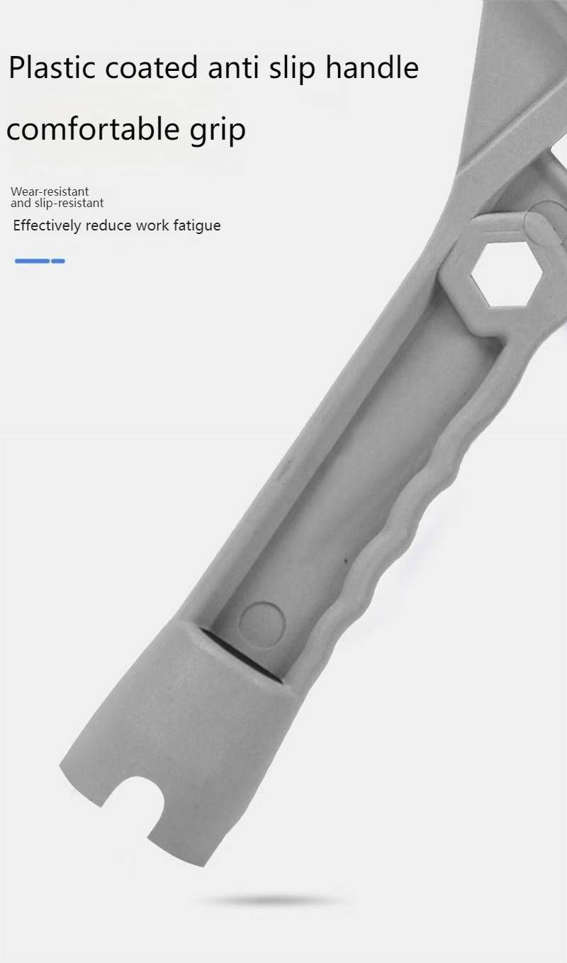 Multi-Purpose Wrench For Plumbing & Bathroom - Short Handle, Wide Jaw, Adjustable Spanner For Faucet Installation & Repair, Durable Iron Construction_voghion.com