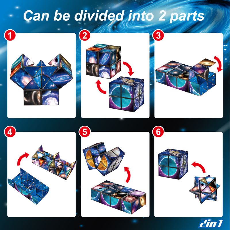 Shape Shifting Box 2 In 1 3D Infinity Magic Star Cube Fidget Toy Hot Selling Stress Relief Toy Solar System Infinity Cube For Kids Toys And Adults_voghion.com