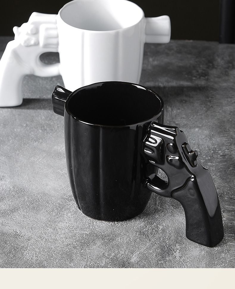 Creative Revolver Ceramic Explosion-proof Military Style Mug Personalized Shape Coffee Large Capacity Water Cup_voghion.com