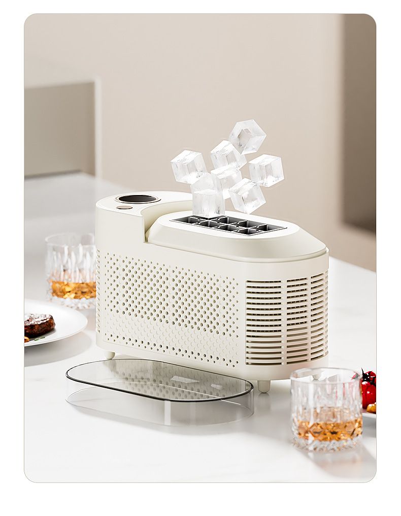 Portable Ice Maker Machine Compact Countertop Design For Home Office Camping 9 Cubes Per Cycle Auto Shut-Off 12L Water Tank_voghion.com