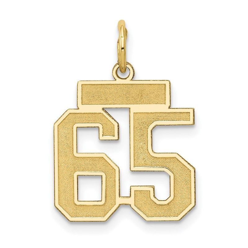 14k Small Satin Number 65 Charm_voghion.com