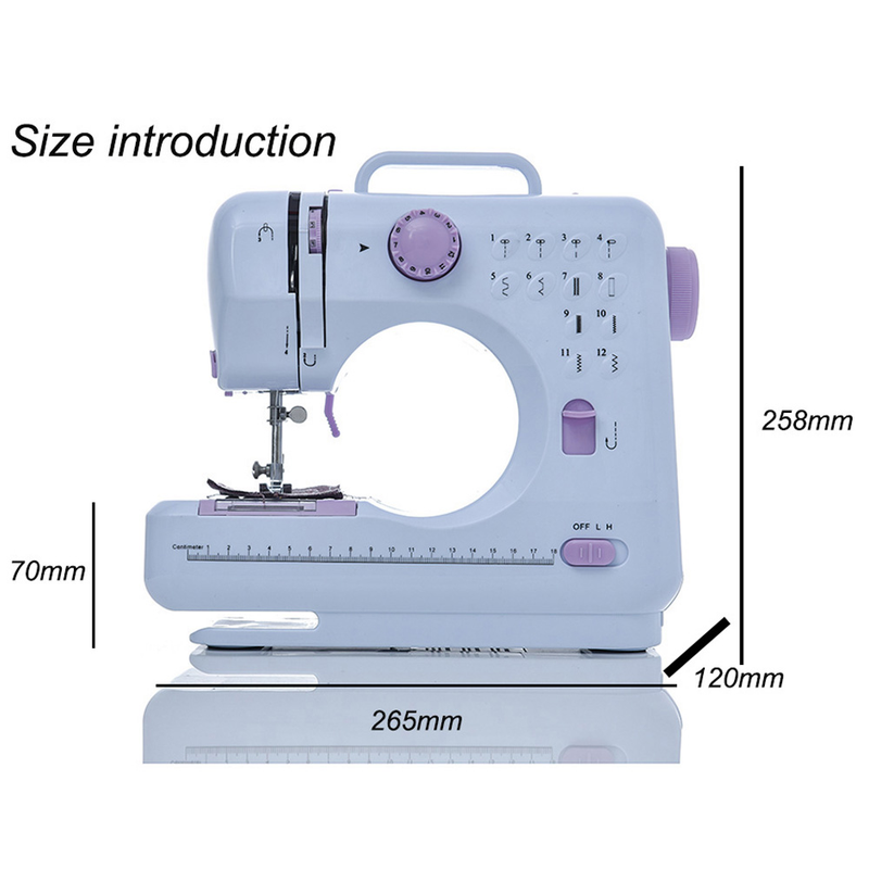 Inne máquina de costura portátil mini elétrica doméstica artesanato remendo overlock 12 pontos com pedal de mesa iniciantes_voghion.com