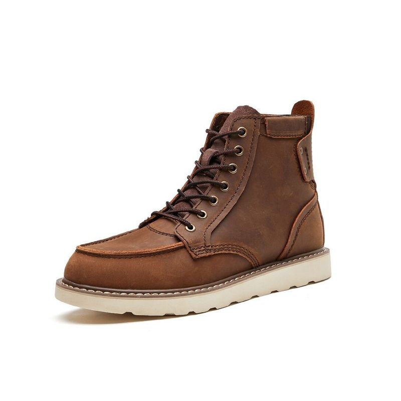 European Warm Series 875 Work American Martin leren schoenen Britse stijl Mid-top heren gele laarzen_voghion.com