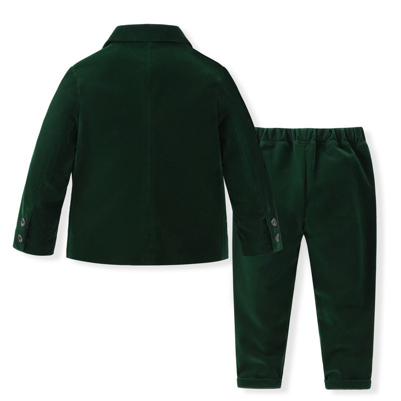 Roupa infantil meninos cavalheiro terno crianças cor sólida colete de três peças terno de bebê vestido de banquete_voghion.com